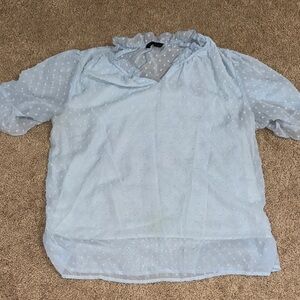 SHEIN Light Blue Sheer Blouse